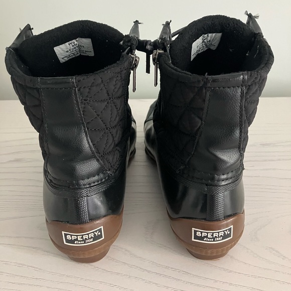 Sperry saltwater black diamond quilted shiny duck boots - Picture 3 of 5